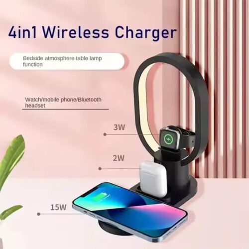 4 in 1 Wireless Charger with Bedside Lamp