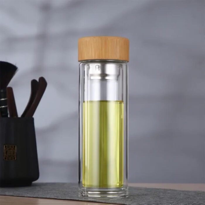 Eco-friendly bamboo crystal water bottle